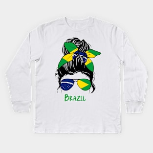 Brazilian Girl Brasileira Girlfriend Brasilera Kids Long Sleeve T-Shirt